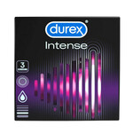 Durex Intense - kondomi z rebri in pikami (3 kosi) -
