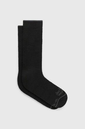 Nogavice Jack Wolfskin Trek Merino - črna. Dolge nogavice iz kolekcije Jack Wolfskin. Model izdelan iz materiala z merino volno