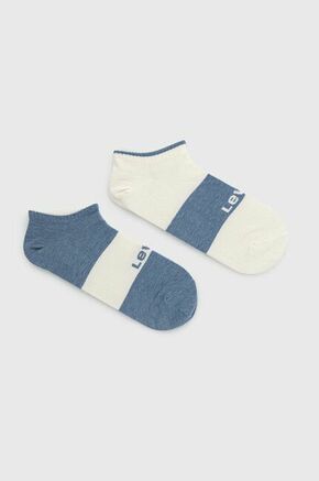 Levi's nogavice (2-pack) - modra. Kratke nogavice iz zbirke Levi's. Model izdelan iz raztegljive vzorčaste tkanine. Vključena sta dva para