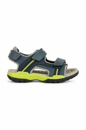 Otroški sandali Geox BOREALIS zelena barva - zelena. Otroški sandali iz kolekcije Geox. Model je izdelan iz kombinacije ekološkega usnja in tekstilnega materiala. Model z mehkim