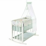 Bela obposteljna zibelka z nastavljivo višino 90x45 cm Woodland Buddies – Roba
