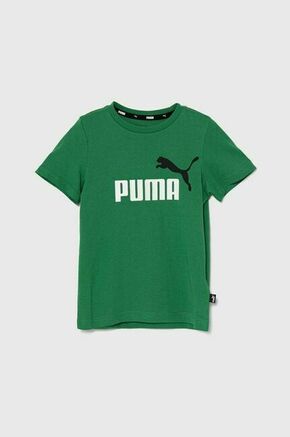 Otroška bombažna kratka majica Puma črna barva - zelena. Otroške lahkotna kratka majica iz kolekcije Puma