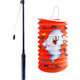 Lanterna Halloween 15 cm s svetlečo palico 39 cm oranžna