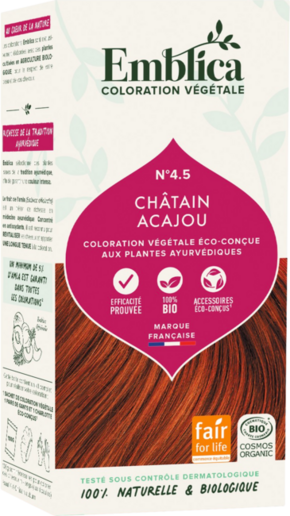 "Rastlinska barva za lase - mahagoni rjava 4.5 - 100 g"