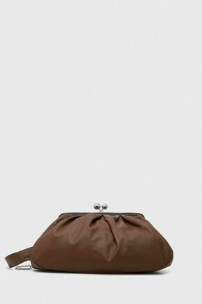 Usnjena torbica Weekend Max Mara rjava barva - rjava. Velika torbica iz kolekcije Weekend Max Mara. Model na zapenjanje