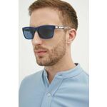 Sončna očala Emporio Armani moški, mornarsko modra barva - mornarsko modra. Sončna očala iz kolekcije Emporio Armani. Model s prozornimi stekli in okvirji iz plastike. Ima filter UV 400.