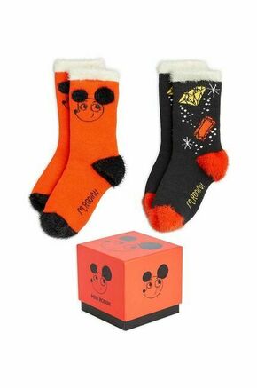 Otroške nogavice Mini Rodini 2-pack oranžna barva - oranžna. Otroški nogavice iz kolekcije Mini Rodini. Model izdelan iz vzorčastega materiala.