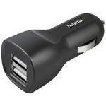 Hama USB avtomobilski polnilec, 2x USB-A, 12 W