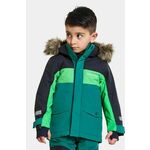 Otroška zimska jakna Didriksons BJÄRVEN KIDS PARKA zelena barva - zelena. Otroška zimska jakna iz kolekcije Didriksons. Podložen model, izdelan iz vodoodpornega materiala.