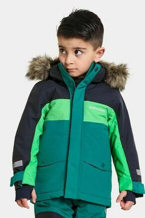 Otroška zimska jakna Didriksons BJÄRVEN KIDS PARKA zelena barva - zelena. Otroška zimska jakna iz kolekcije Didriksons. Podložen model