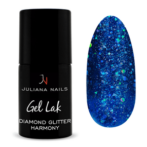 Juliana Nails Gel Lak Diamond Glitter Harmony modra bleščeča No.572 6ml