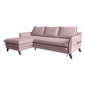 Rožnata raztegljiva sedežna garnitura v obliki črke U Miuform Charming Charlie