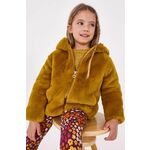 Otroška jakna Mayoral rumena barva - rumena. Jakna iz kolekcije Mayoral. Delno podložen model, izdelan iz gladkega materiala. Vgrajena kapuca poveča zaščito pred mrazom in vetrom.