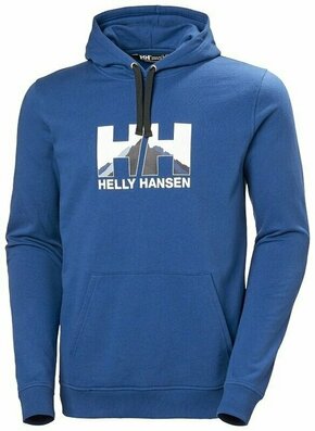 Helly Hansen bluza - modra. Mikica s kapuco iz kolekcije Helly Hansen. Model izdelan iz pletenine s potiskom.