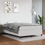 shumee Box spring postelja z vzmetnico bel 140x190 cm umetno usnje