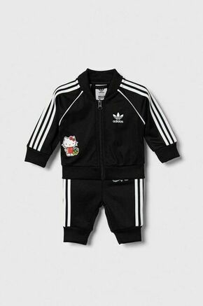 Trenirka za dojenčka adidas Originals x Hello Kitty črna barva - črna. Trenirka za dojenčka iz kolekcije adidas Originals. Model izdelan iz tkanine s potiskom.