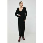 Volnena obleka Liviana Conti črna barva - črna. Obleka iz kolekcije Liviana Conti. Model izdelan iz enobarvne pletenine. Visoka vsebnost volne zagotavlja zaščito pred mrazom, dodatek poliamida pa povečuje trpežnost izdelka.