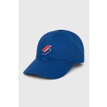 Superdry kapa - modra. Baseball kapa iz kolekcije Superdry. Model izdelan iz tkanine z uporabo.