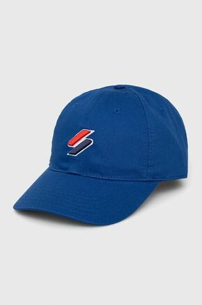 Superdry kapa - modra. Baseball kapa iz kolekcije Superdry. Model izdelan iz tkanine z uporabo.