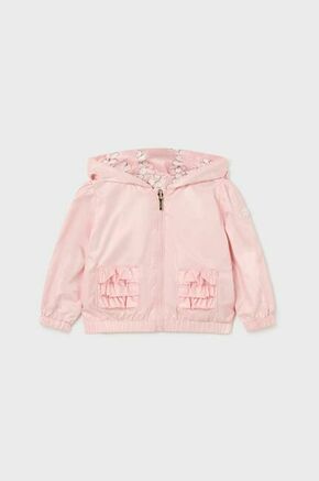Obojestranska jakna za dojenčke Mayoral roza barva - roza. Za dojenčke obojestranski plašč iz kolekcije Mayoral. Nepodloženi model izdelan iz iz kombinacije gladkega in vzorčastega blaga.