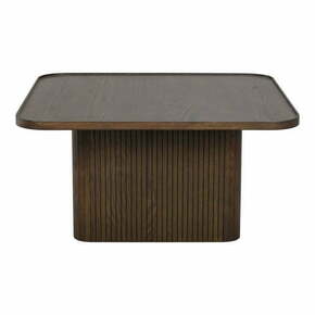 Temno rjava mizica v hrastovem dekorju ø 80 cm Sullivan – Rowico