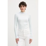 Pulover Calvin Klein Jeans ženski, LV044D348G - modra. Pulover iz kolekcije Calvin Klein Jeans. Model izdelan iz enobarvne pletenine. Zelo elastičen material zagotavlja popolno svobodo gibanja.