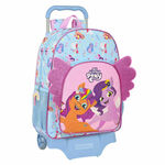 šolski nahrbtnik s kolesi my little pony wild  free modra roza 33 x 42 x 14 cm