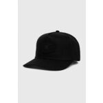 Bombažna bejzbolska kapa DC črna barva - črna. Kapa s šiltom vrste baseball iz kolekcije DC. Model izdelan iz tkanine z nalepko.