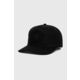Bombažna bejzbolska kapa DC črna barva - črna. Kapa s šiltom vrste baseball iz kolekcije DC. Model izdelan iz tkanine z nalepko.