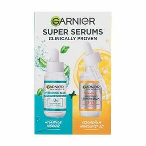 Garnier Skin Naturals Super Serums darilni set serum za obraz Skin Naturals Vitamin C 30 ml + serum za obraz Skin Naturals Hyaluronic Aloe 30 ml za ženske