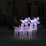 vidaXL Božični severni jeleni 4 kosa večbarvni 160 LED akril