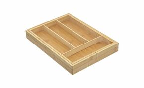 Northix Škatla za jedilni pribor - 6 predelkov - razširljiva - bambus