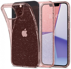 Spigen Liquid Crystal Glitter ovitek za iPhone 13 6.1 - prozorno roza z bleščicami