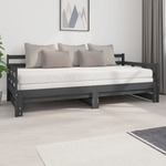 shumee Izvlečna dnevna postelja siva trdna borovina 2x(90x200) cm
