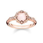 Thomas Sabo Prstan "Vintage pink" , D_TR0043-925-26-54, Sterling Silver, 925 Sterling srebro, 18k zlato prevleko iz rose, kremen rose, beli diamant