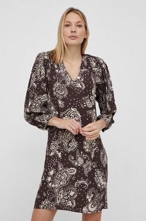Obleka Sisley - pisana. Obleka iz kolekcije Sisley. Raven model izdelan iz vzorčaste tkanine.