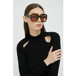 Sončna očala Gucci ženska, rjava barva - rjava. Sončna očala iz kolekcije Gucci. Model s toniranimi stekli in okvirji iz plastike. Ima filter UV 400.