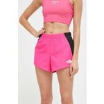Športne kratke hlače The North Face Mountain Athletics ženske, roza barva - roza. Športne kratke hlače iz kolekcije The North Face. Model izdelan iz materiala, ki odvaja vlago.