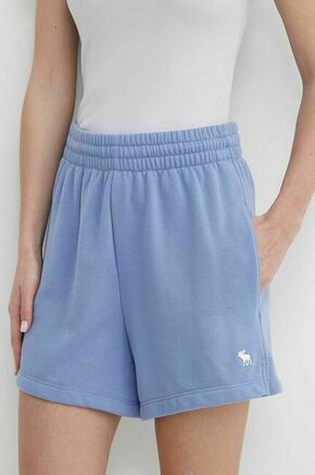 Kratke hlače Abercrombie &amp; Fitch ženski - modra. Kratke hlače iz kolekcije Abercrombie &amp; Fitch