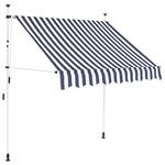 shumee Ročno zložljiva tenda 200 cm modre in bele črte