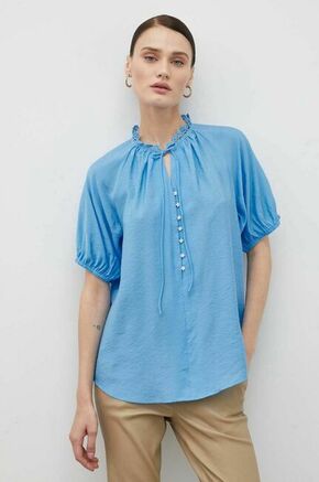 Majica Bruuns Bazaar ženska - modra. Bluza iz kolekcije Bruuns Bazaar