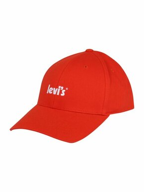 Kapa Levi's oranžna barva - oranžna. Kapa s šiltom vrste baseball iz kolekcije Levi's. Model izdelan iz tkanine z nalepko.