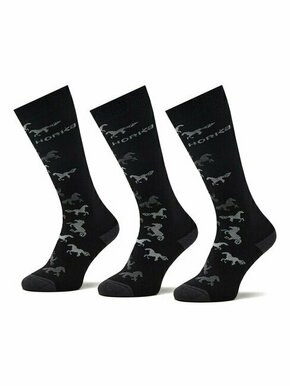 Horka Set 3 parov unisex visokih nogavic Riding Socks 145450-0000-0203 Črna