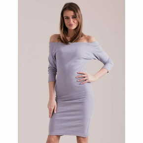Factoryprice Ženska obleka z izrezom DIMI svetlo siva PL-SK-1407.05_259062 S