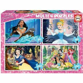 Komplet 4 puzzle sestavljank princesses disney educa 17637 380 kosi