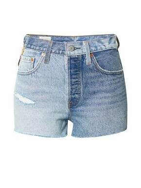 Jeans kratke hlače Levi's 501 ženske - modra. Kratke hlače iz kolekcije Levi's. Model izdelan iz jeansa.
