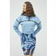 Bombažen pulover HUGO ženska - modra. Mikica iz kolekcije HUGO. Model izdelan iz tanke, rahlo elastične pletenine. Visokokakovosten material, izdelan v skladu z načeli trajnostnega razvoja.