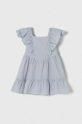 Otroška bombažna obleka Jamiks - modra. Otroški obleka iz kolekcije Jamiks. Model izdelan iz enobarvne tkanine. Model iz izjemno udobne bombažne tkanine.