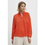 Lanena srajca Answear Lab oranžna barva - oranžna. Srajca iz kolekcije Answear Lab, izdelana iz enobarvne tkanine. Kolekcija je na voljo izključno na Answear.Si.