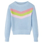 vidaXL Otroški pulover pleten moder 128